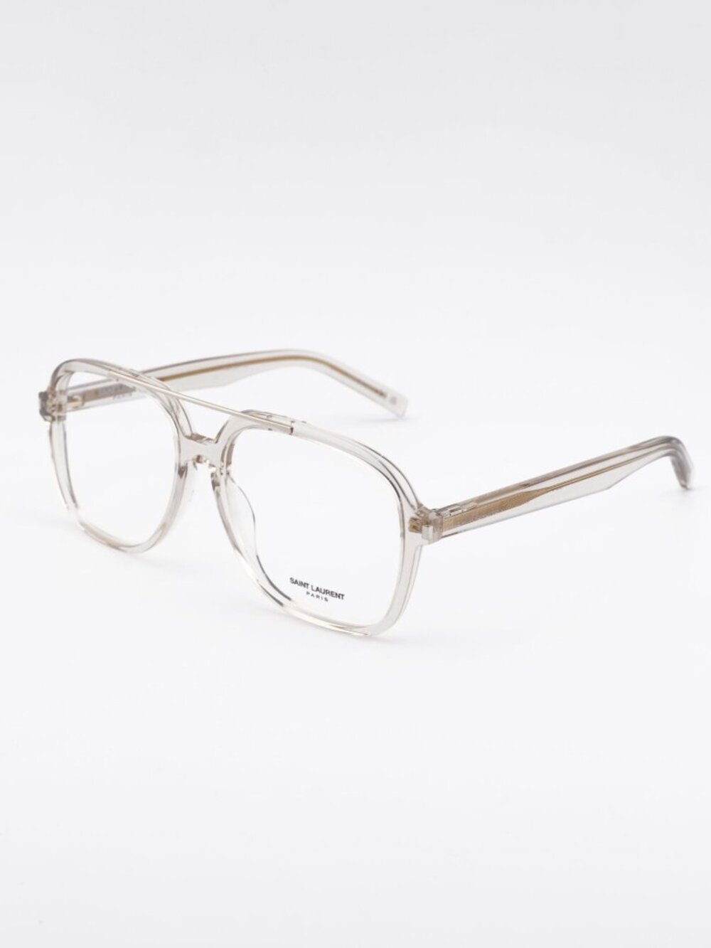 Saint Laurent SL545 OPT 003 Eyeglasses Shiny Beige 58mm Square Frame